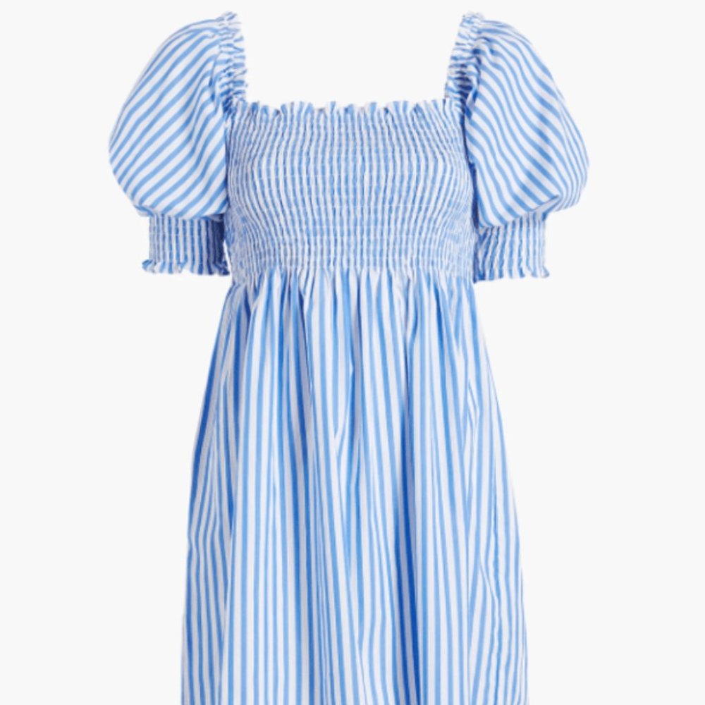Hill House Home Athena Nap Dress Blueberry Stripe